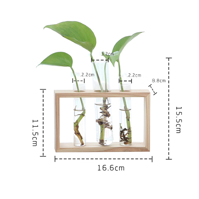 Eenvoudige Nordic Glazen Bloemenvaas Buis Fles Hydrocultuur Terrarium Container Houder Decor voor Slaapkamer Woonkamer Home Decoratie: Rood