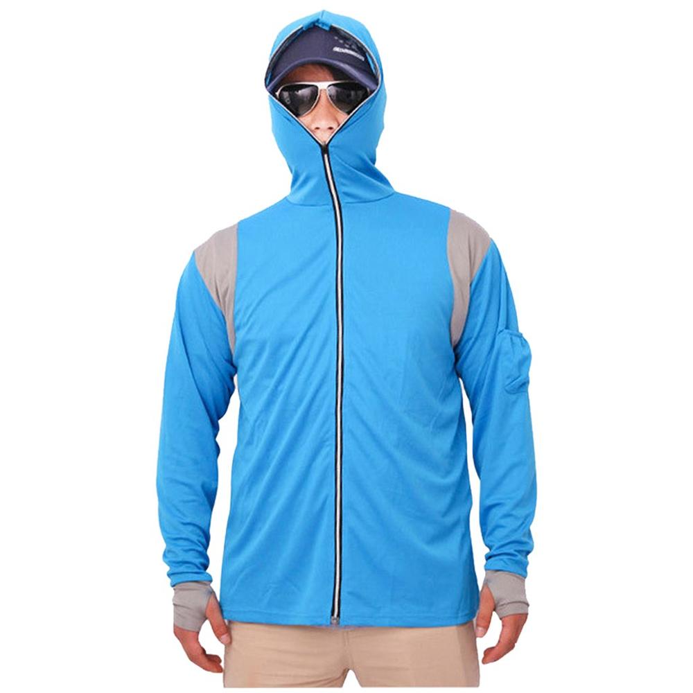 Herren Sport Sweatshirts Lange Ärmeln Spitzen Hoodie Sweatshirts Angeln Anzug Reißverschluss Bluse draussen Freizeit passen Spitzen Mantel: Blau / XXL