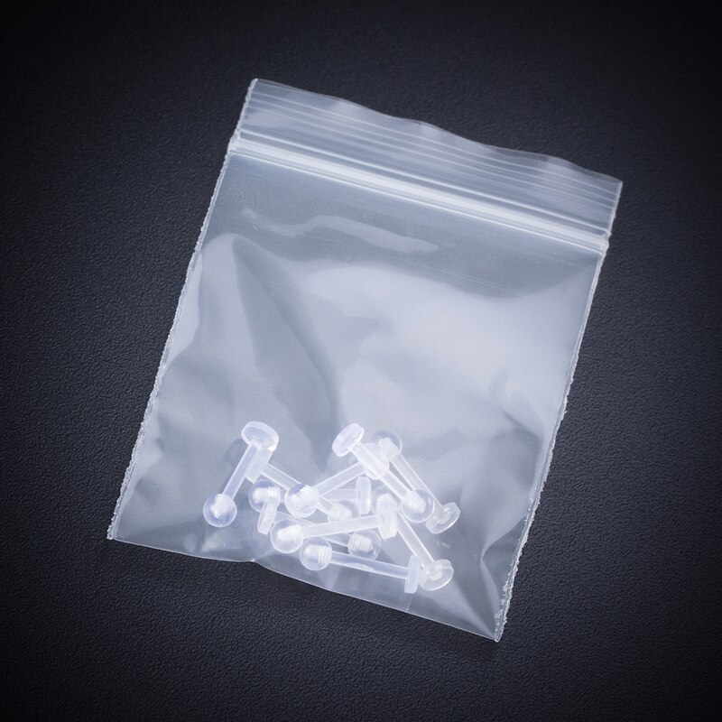 10 Uds. Piercing de labio acrílico transparente, anillo Labret Bioflex, pendiente de cartílago de la oreja, barra Tragus Helix, retenedor, joyería Flexible 16G