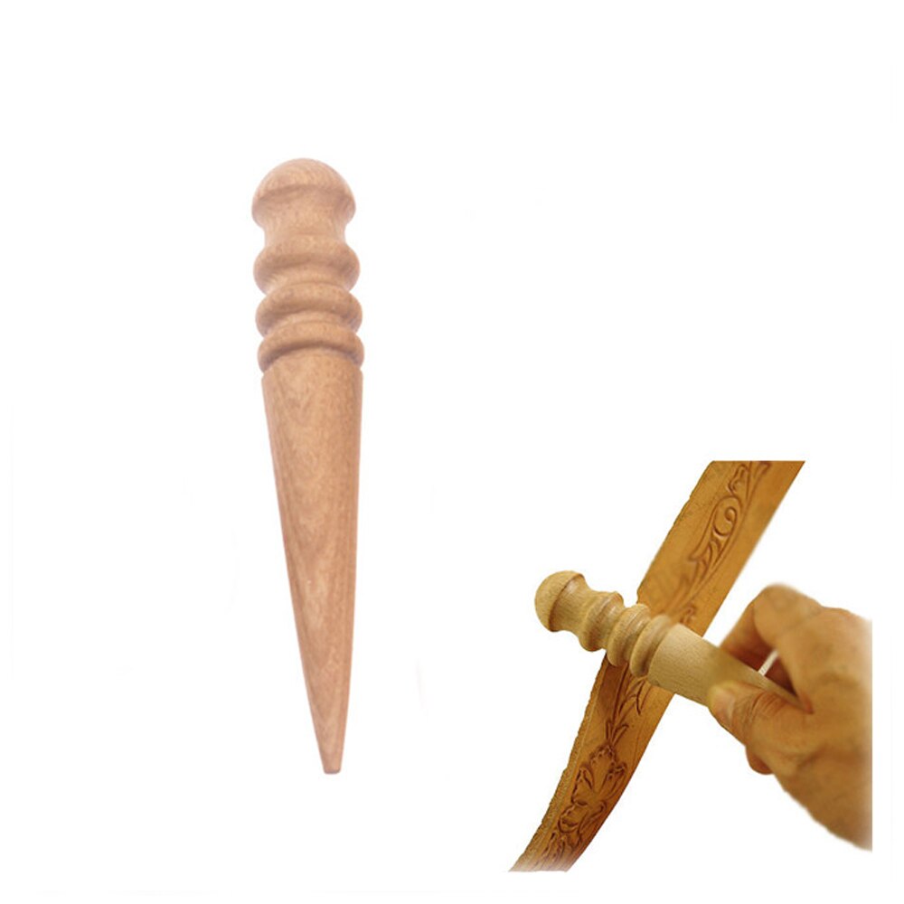 1PC 14*2.5cm Handmade Burnishing Rod Leather Craft Edges Slicker Round Wood DIY Leathercraft Tool