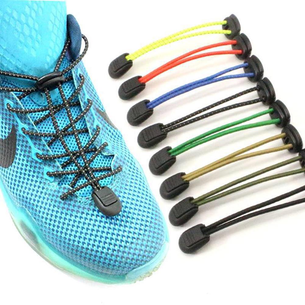 1 Paar Elastische Lui Geen Tie Schoenveters 8 Kleuren Sport Runner Veters Lock Reflecterende Unisex Schoenveters Schoenen Accessoires
