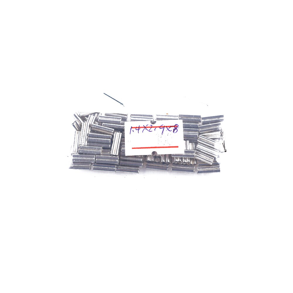 100pcs Stainless Steel Double Oval Copper Tube Fishing Line Crimping Sleeves Tube Connector Fishing Wire Tube Fishing Tackle: 1.4x2.9x8mm