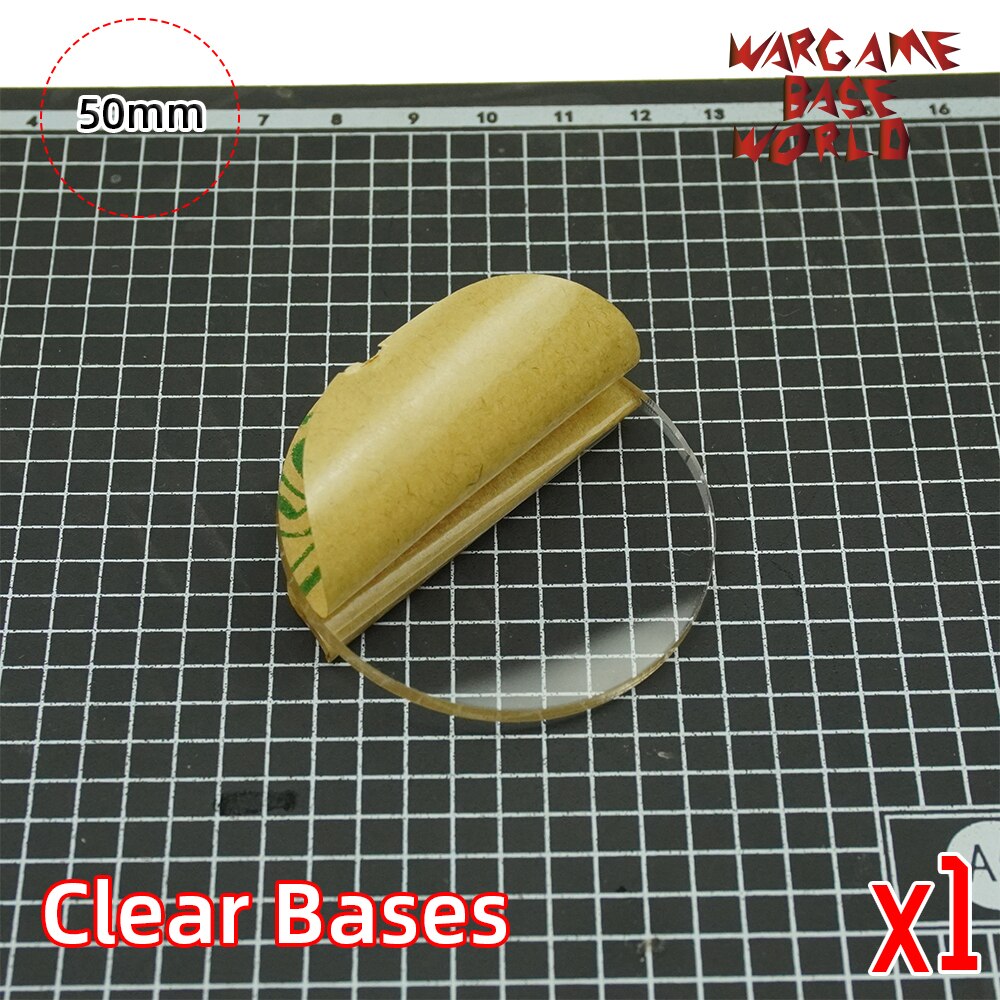 Gennemsigtige / klare baser til miniaturer  - 50mm runde klare baser: 1 baser