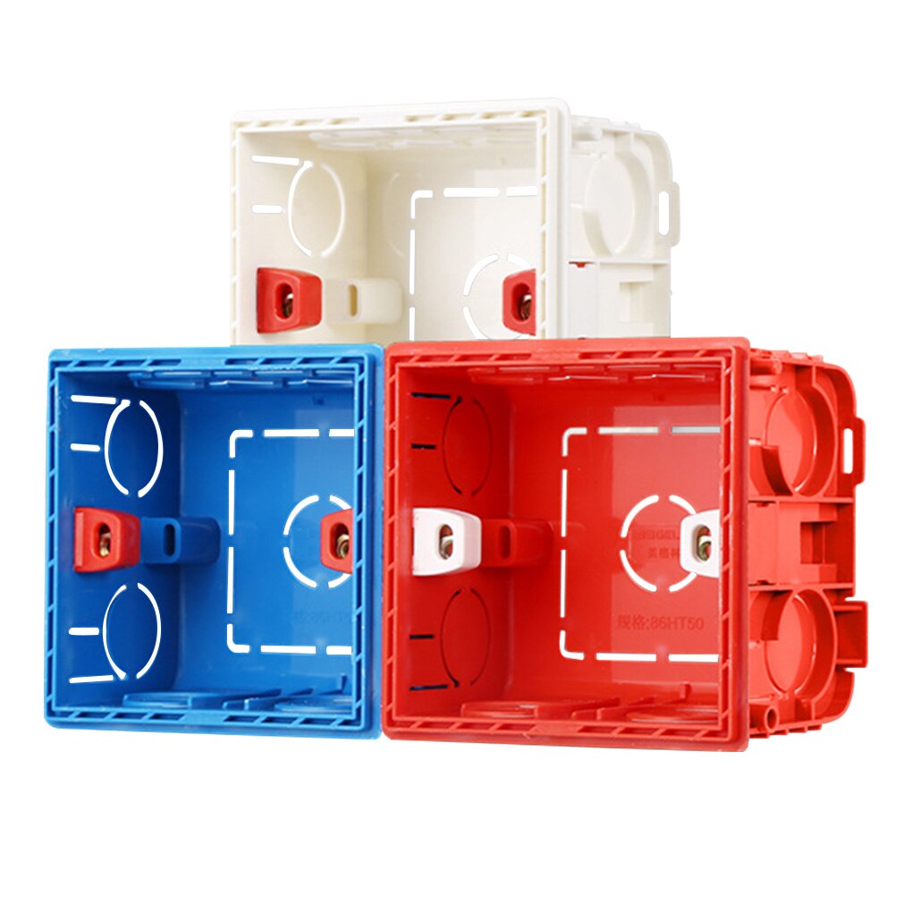 1PC Internal Socket Case Home Office Wiring Socket Box PVC Flame Retardant Wall Mounted Socket Box