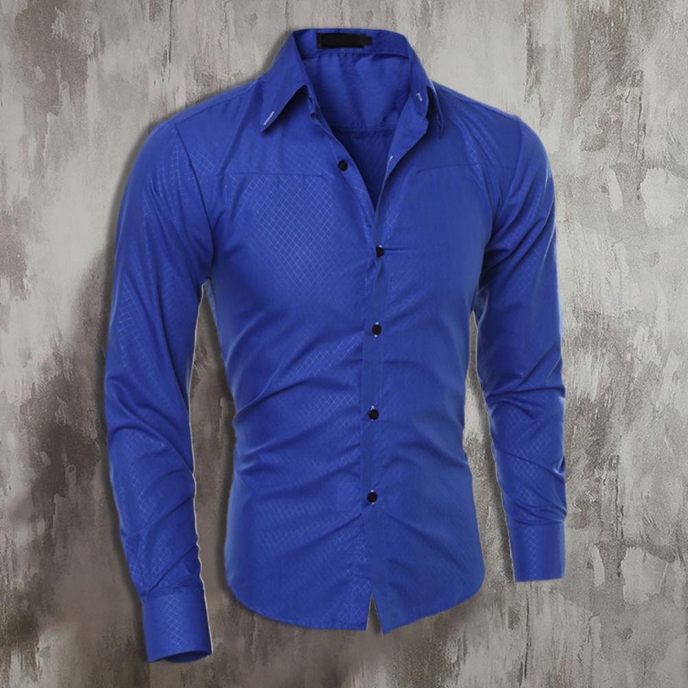 Camisas de negocios informales de talla grande para hombre, camisas de manga larga de poliéster transpirables, ajustadas, novedad de primavera,