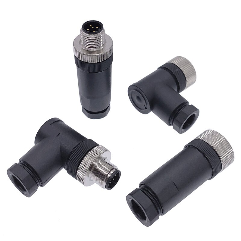 M12-Sensorstecker 4-polig 5-polig M12-8 wasserdichter männlicher und weiblicher Stecker mit Schraubgewinde und Kupplung A-Code-Sensoranschlüsse