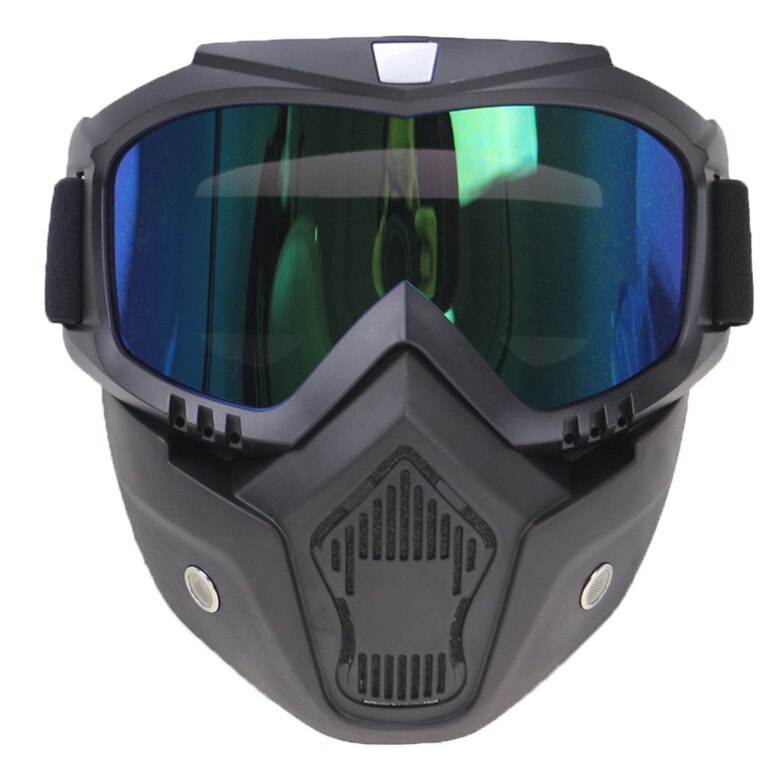 6 Kleur Beschikbaar Helm Masker 3/4 Open Gezicht Helm Gemonteerd Goggle Masker Multi Fucntion Helm Glas: colorful