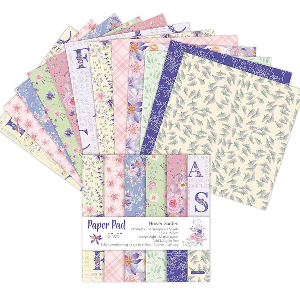 24pcs/set DIY Album Background Paper Scrapbook Background Paper Card Making Background Paper 6'' Single-Sided Pattern Paper