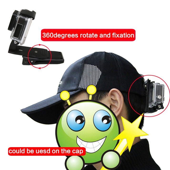 360 graden snelontgrendeling roterende rugzak hoed clip snelle klembevestiging voor gopro hero 10 9 8 7 6 5 voor gopro sport-actiecamera's