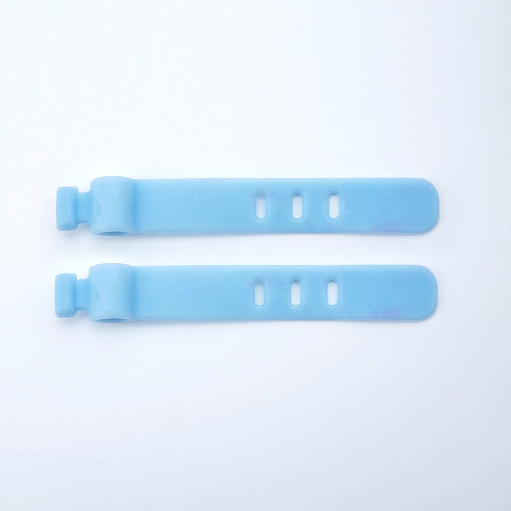 Silicone Tie Cable Organizer Phone Cable Multipurpose Winder Holder Clip For Mouse Earphone Wire Organizer 2Pcs/Lot: 2PCS Blue