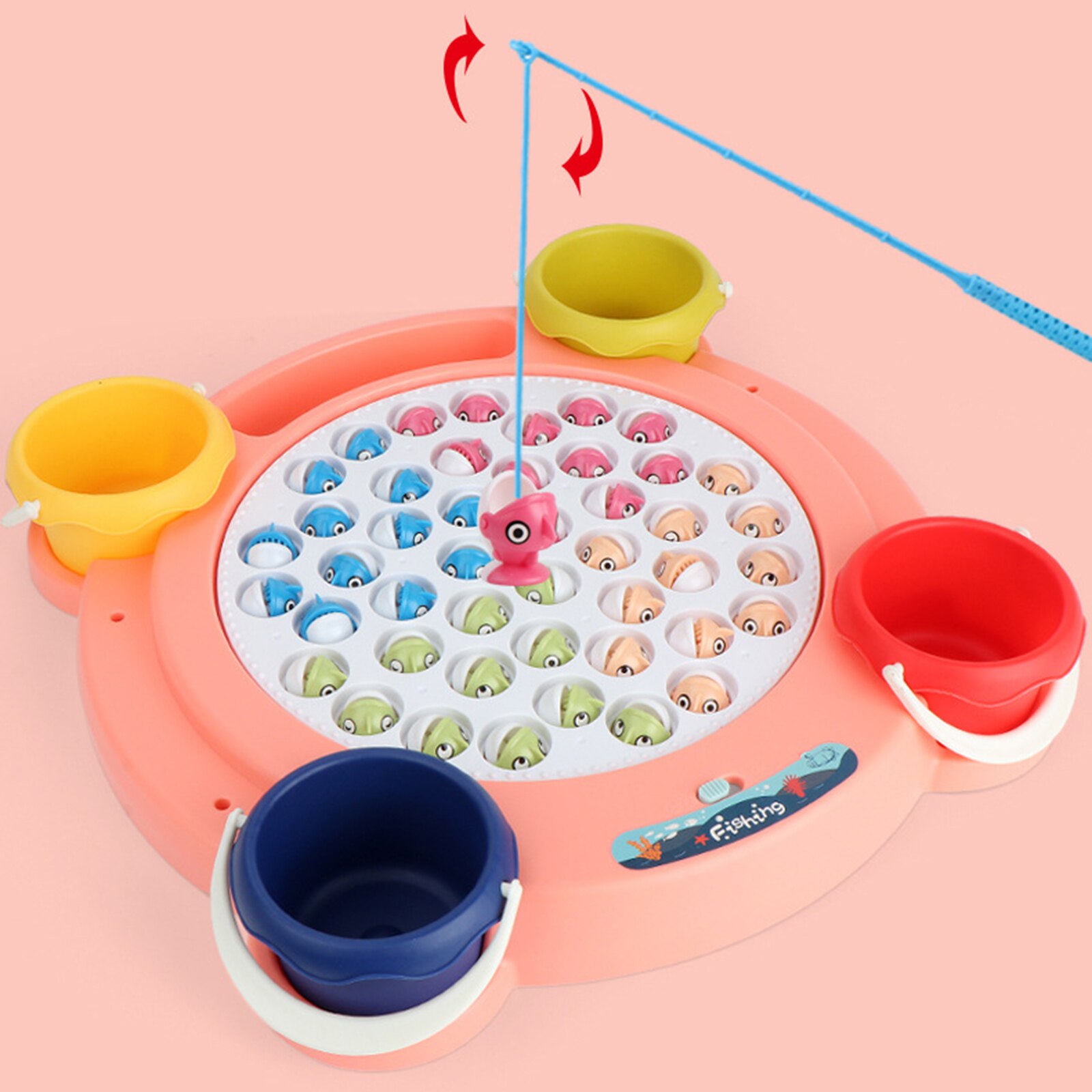 Giocattoli da pesca per bambini pesca rotante elettrica gioco da gioco Set di piatti musicali per pesci giocattoli per regali per bambini