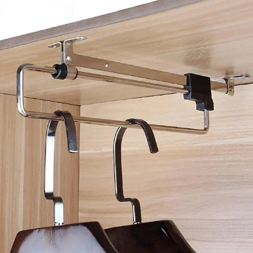 Cintre Rétractable Réglable pour Vêtements, R64.Armoire à Tirer, Rail de Placard, Tiges de Placard, , EvaluT1