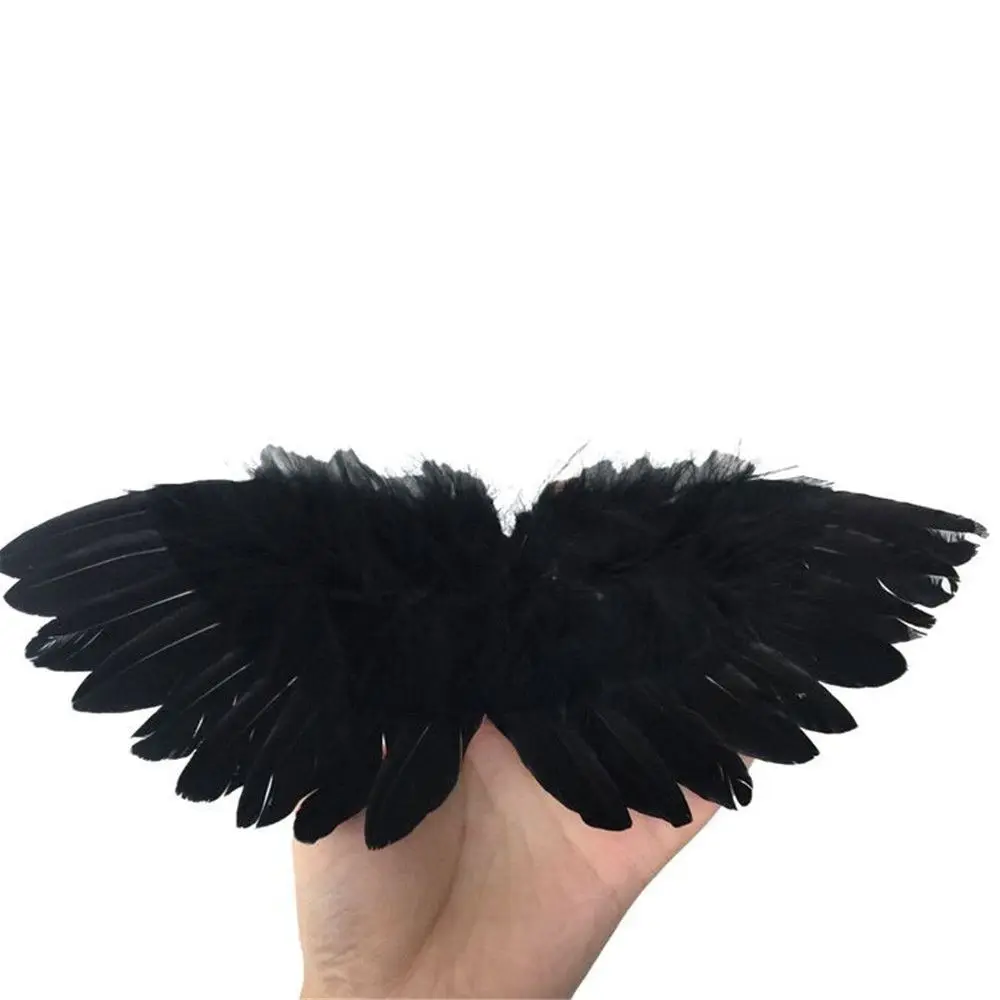 Easter Wing Props Hanging Ornements Valentines Day Mini Feather Angel Wing Doll Clothes Wing: WHITE