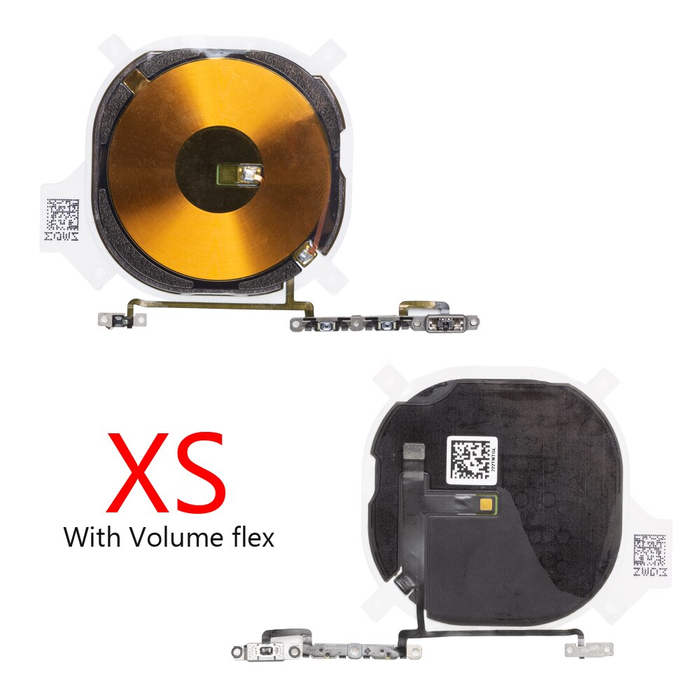 Chip de carga inalámbrico bobina para iPhone X XS / XS Max Flex del botón de volumen con NFC Chip Cable Flex piezas de repuesto