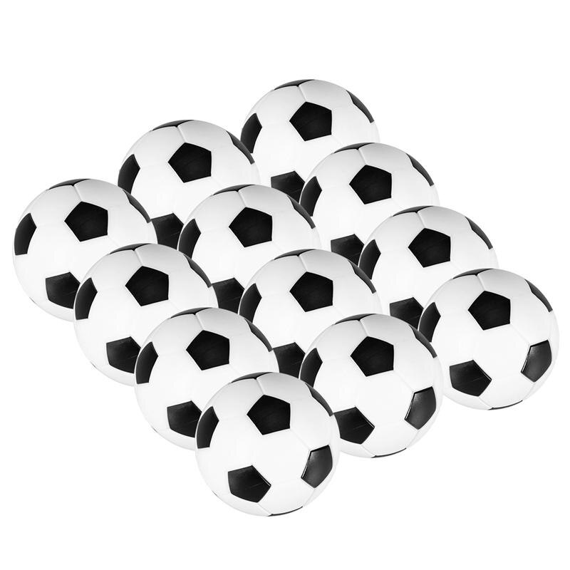 12pcs 36MM Sport Football Table Replacement Black and White Tabletop Soccer Balls Game Table Size Foosball Table Soccer