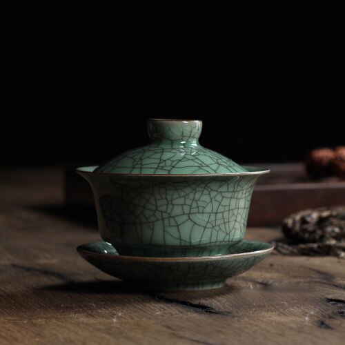 [storhet] longquan celadon porslin gaiwan kina tekoppar knastrig glasyr tekanna drinkware 150ml