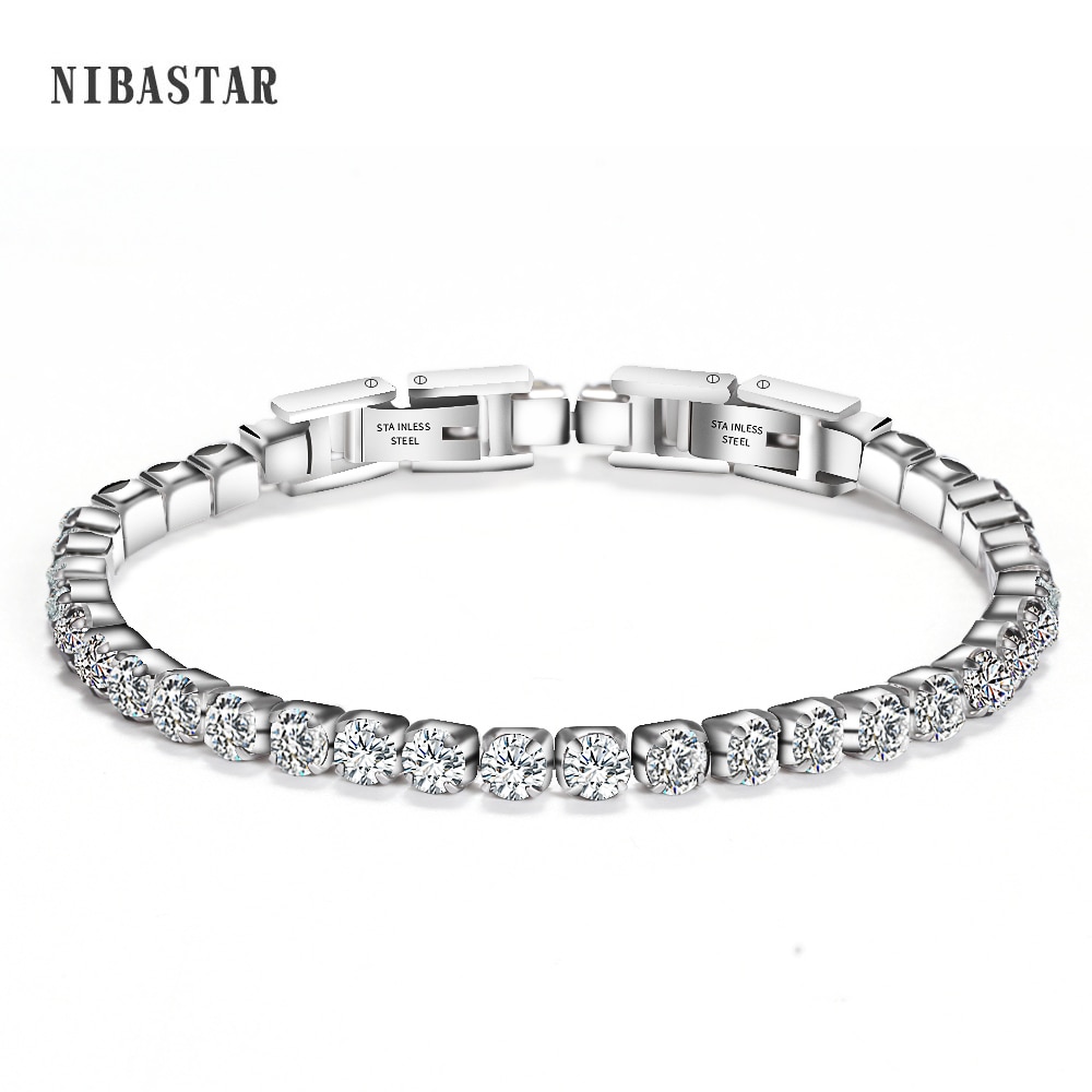 Mode-sieraden Armbanden Volledige Wit/Zwart Kristal Armband Sieraden Accessoires Rvs Verstelbare Pols Dames Armband