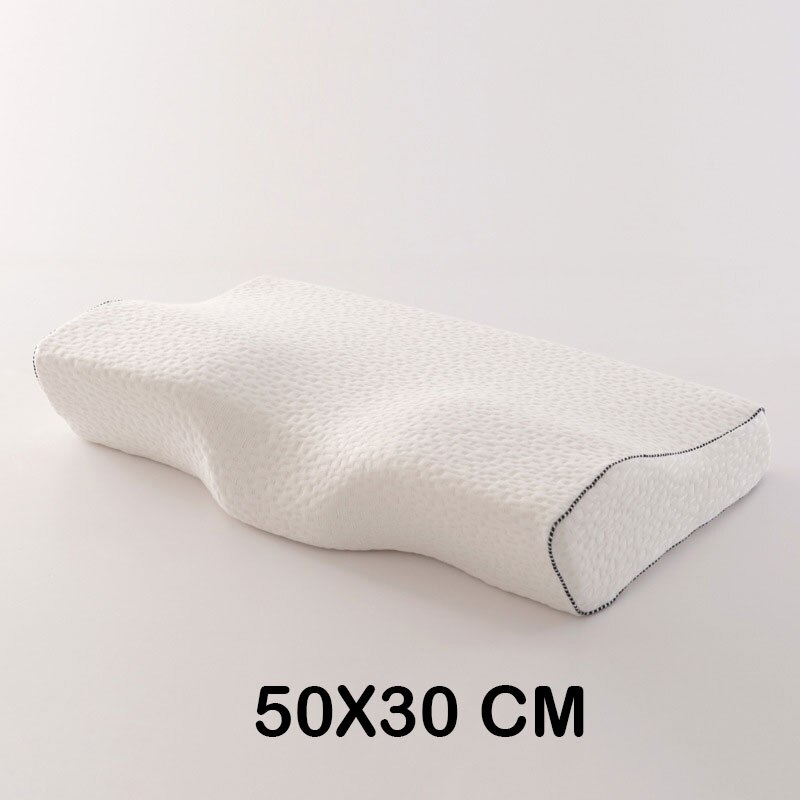 Cervical Memory Foam Pillow Contour Pillows for Neck and Shoulder Pain Butterfly Shaped Orthopedic Pillow Ergonomic Sleeping: white 1