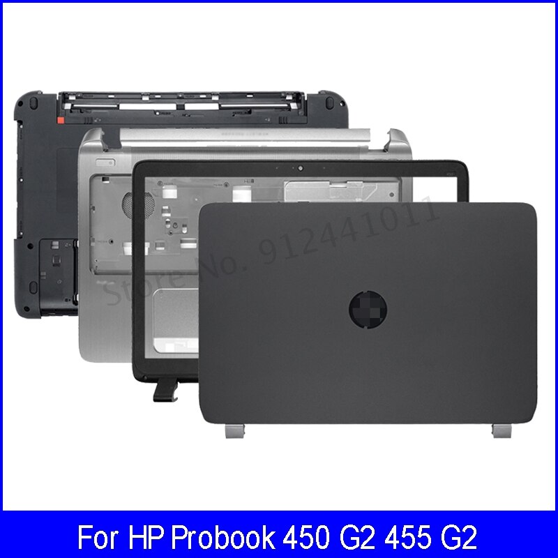 Laptop LCD Back Cover For HP Probook 450 G2 455 G2 Front Bezel Hinges Palmrest Bottom Case A B 768123-001 AP15A000100 Black