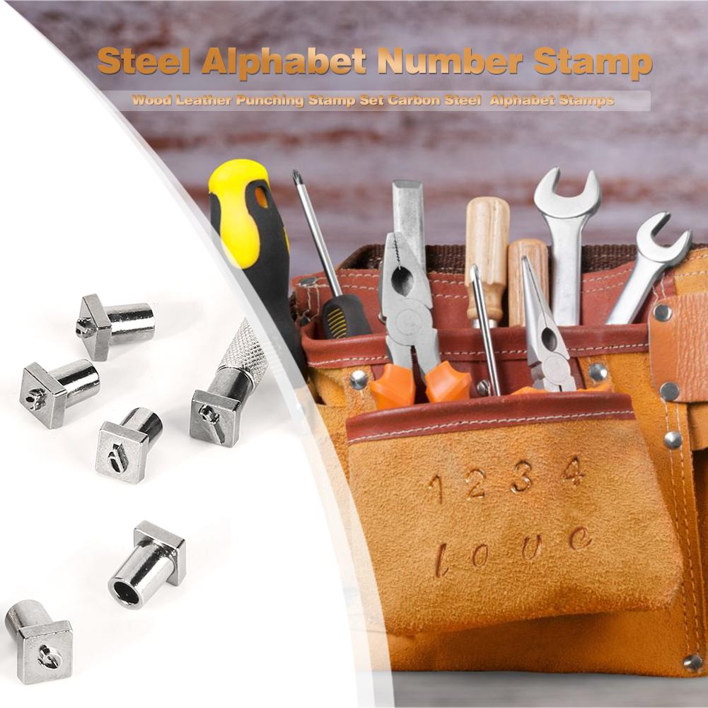 Ensemble de poinçons Alphabet et numéro en acier pour le cuir, 36 pièces, Kit d'outils d'artisanat en bois, poinçon en métal pour le cuir