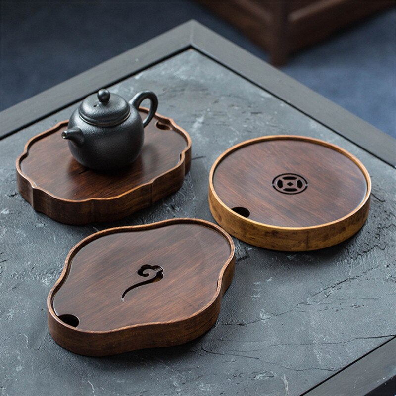 Japanese Style Natural Bamboo Tea Trays Teahouse Tools Teapot Mat Retro Teacup Holder Simple Tea Platters Tea Ceremony