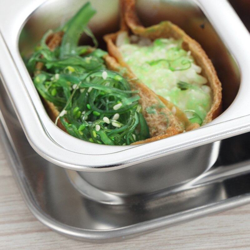 Stainless steel insulation snack plate seal tray bento lunch box insulated Thermal Food Container Tableware dinner plates