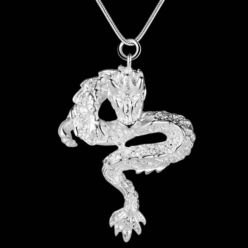 Dragon Driver silverysilver plated Necklace Silver Pendant Jewelry /PRHRQDMZ KFXBOBON