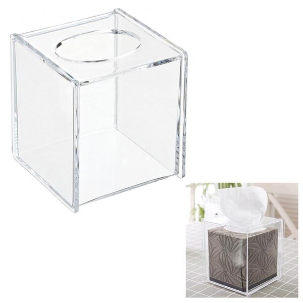 Tissue Box Acrylic Square Transparent Tissue Holder Paper Storage Box Family Restaurant Tissue Box