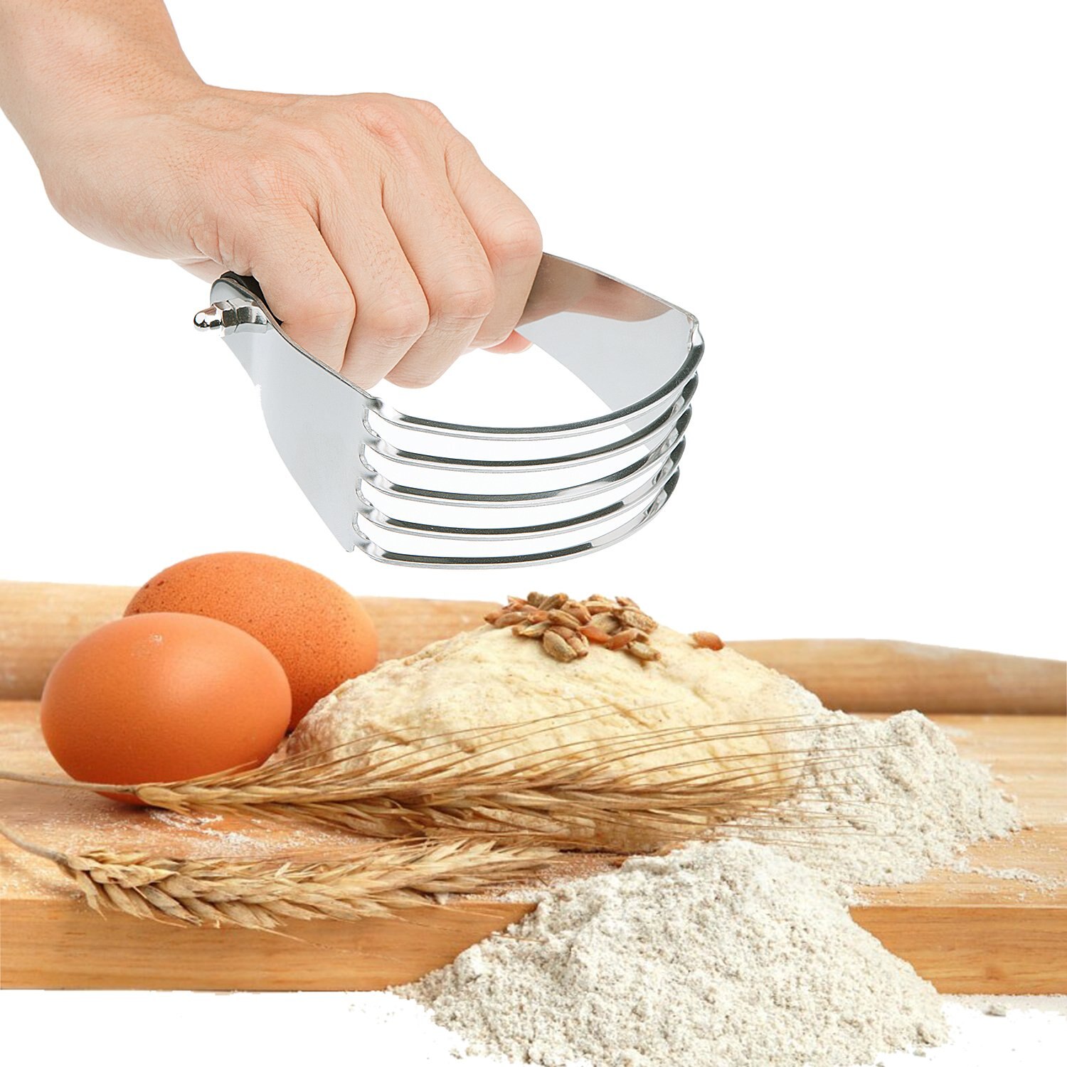 Pastry Cutter & Dough Scraper Set,Stainless Steel Multipurpose Scraper/Pizza Dough Blender/Chopper-Premium Kitchen Pastry Set