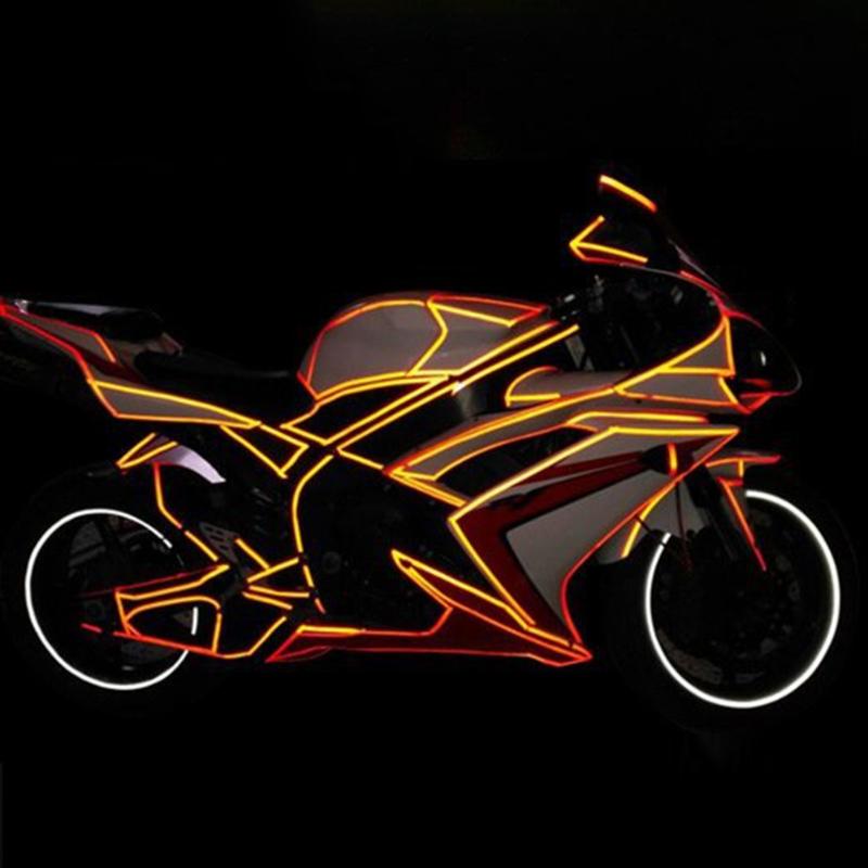 800 cm fluorescencyjne MTB wioślarz taśma odblaskowa jazda na rowerze motocykl naklejki odblaskowe taśmój naklejka taśma bezpieczeństwo wodoodporna naklejka