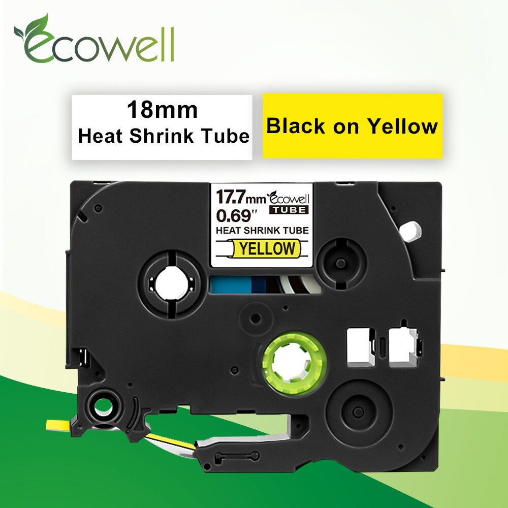 Ecowell HSe-211 Hse-221 Hse-231 Tape For Brother HSe-611 HSe-621 HSe-631 641 651 241 Heat Shrink Tube Tape for P-Touch printer: 18mm HSe-641