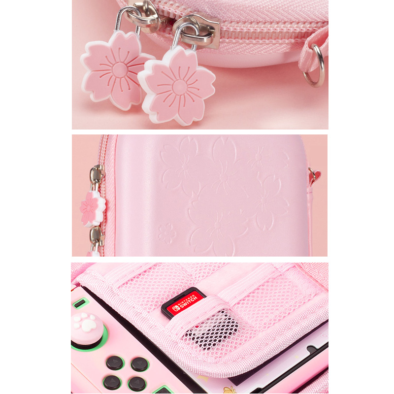 Für Nintendo Schalter/Lite Sakura Carring Tasche Schutz Nette Reise TPU Beutel Wasserdicht Spiel Zubehör Mit Thumbgrip