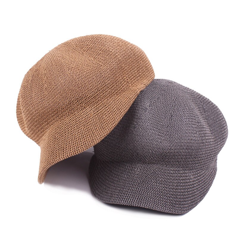 Automne hiver gavroche casquettes hommes femmes Tweed octogonal chapeau maille casquette béret chapeau respirant détective chapeaux rétro casquettes plates