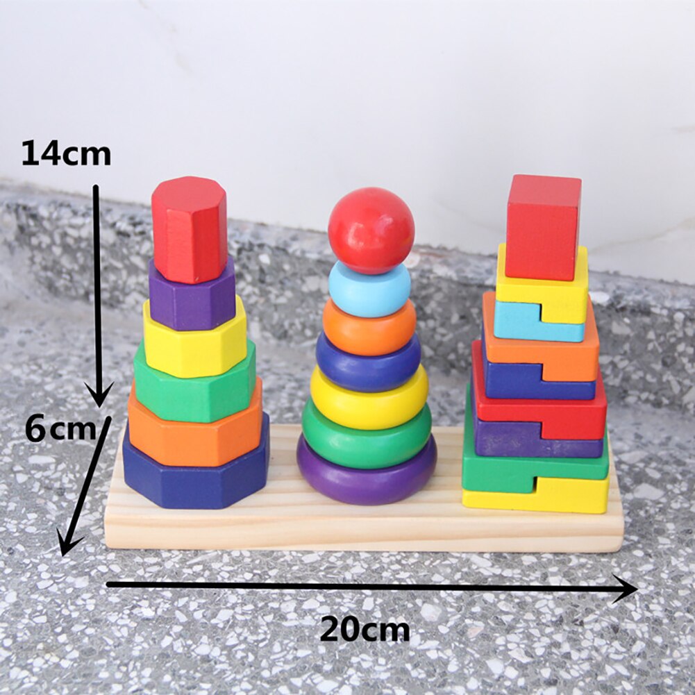 Houten Geometrische Vorm Stacker Sorteren Board Peuter Childhood Development Speelgoed Bouwen Vroege Vorm Kleur Grootte Verschillende Vaardigheden Speelgoed