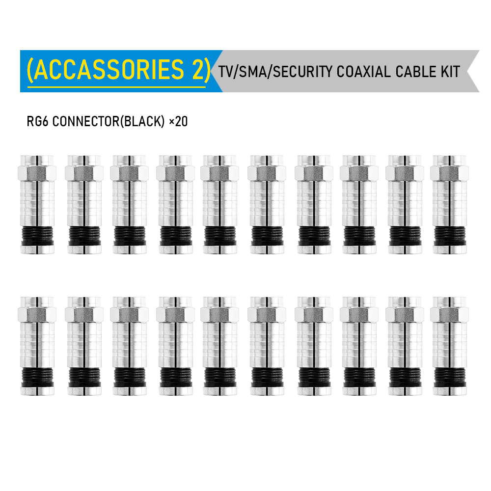 impostato di strumenti per l'installazione di telecamere CCTV Pinze a compressione per connettore F/BNC/RCA RG-58/59/62/6 (3C/4C/5C) Tipo kit spelafili: giallo