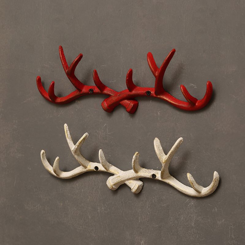 Gietijzeren Vintage Herten Gewei Muur Gemonteerde Kapstokken Home Decoratieve Haak Rack E5BB