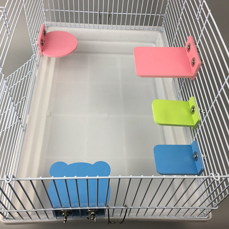 Hamster Plattform Kunststoff Kleine Ebene Plattform Vogel Stehen Plattform Hamster KäFeige Spielzeug Zubehör für Kaninchen Guinea Schwein Ratten
