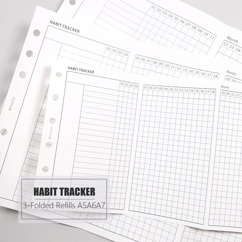 MyPretties Fantasy Monthly Planner Refill Papers A5 A6 Three Fold Filler Papers for 6 Hole Binder Organizer Notebook Papers