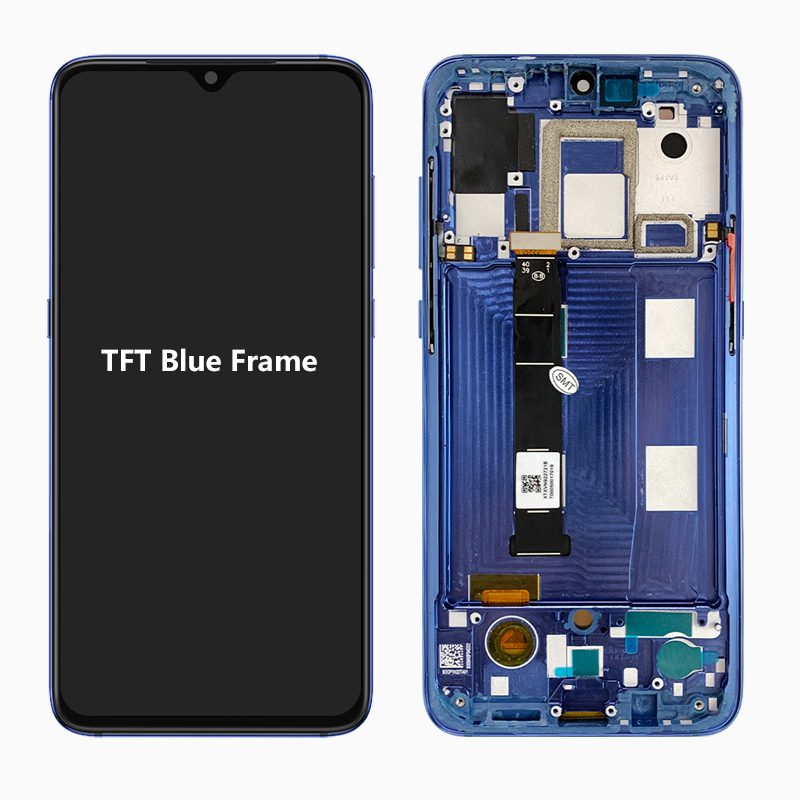 AMOLED For Xiaomi Mi 9 Mi9 LCD Display Touch Screen Digitizer Assembly With Frame For Xiaomi Mi9 M1902F1G Screen Replacement: Blue