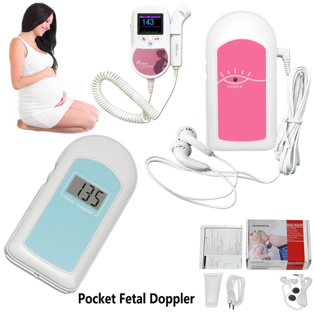 Fetal doppler ultraljud baby hjärtslagsdetektor hem gravid doppler baby pulsmätare pocket doppler 2.0 3.0 8.0 mhz