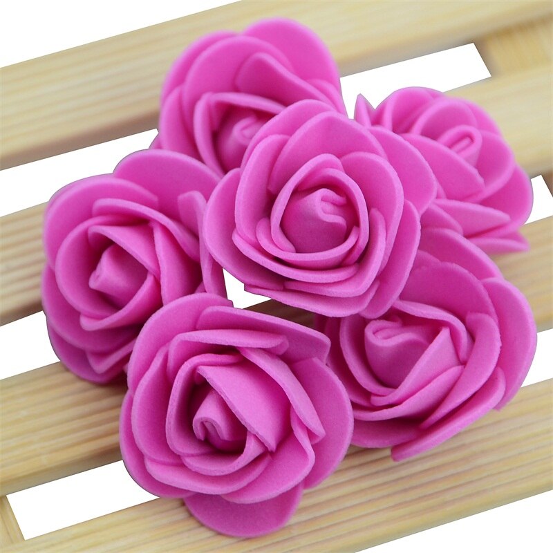 50PCS/Bag Mini PE Foam Rose Flower Head Artificial Rose Flowers Handmade DIY Wedding Home Decoration Festive &amp; Party Supplies: Rose