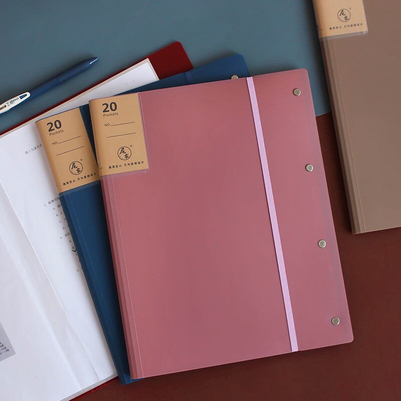 A3 Display Book 20/30/40 Pages Transparent Insert Folder Document Storage Bag for Bank Campus File Office Workplace Student