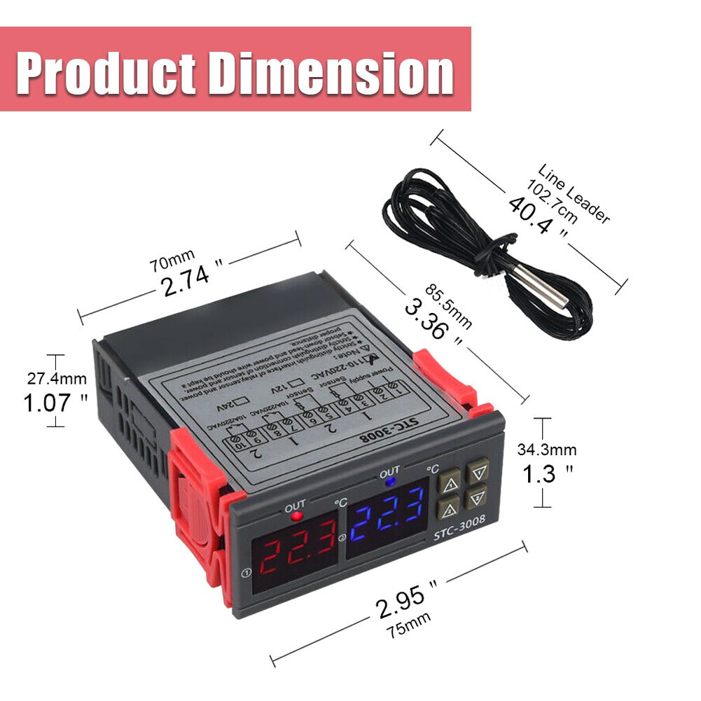 Digital Display Intelligent Dual Control Electronic Thermostat Dual Display Dual Electronic Temperature Home Intelligent System