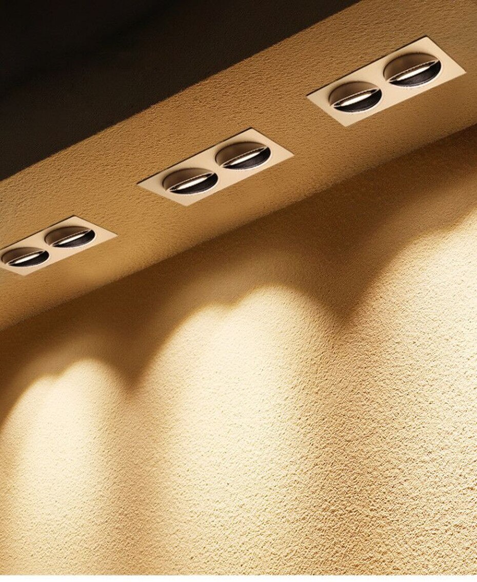 Double Head Spot Lights Dimmable LED Ceiling Downlight 10W 20W 24W Adjustable Recessed Ceiling lamp For Kitchen Bedroom Led Lamp