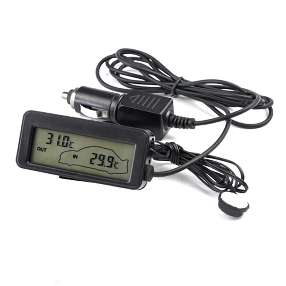 Auto Lcd Thermometer DC12V Digitale Thermometer Lcd Auto Binnen Buiten Backlight Mini Thermometer