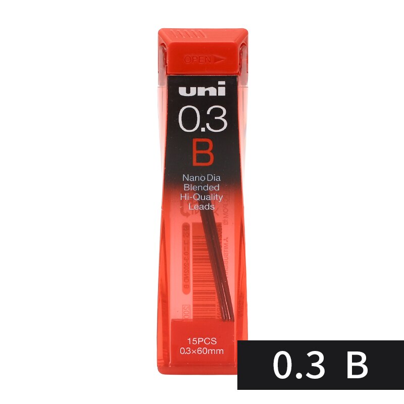 1pcs Japan UNI Mechanical Pencil Lead Core 0.3mm Lead 0.3-202ND Nano Dia Blended Hi Leads Mechanical Pen Refill: 0.3-B