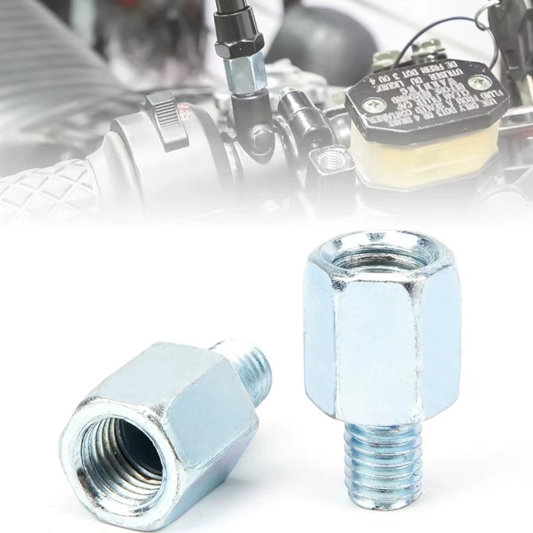 1 par de tornillos adaptadores para espejo retrovisor de motocicleta, Scooter, ATV, bicicleta, convertir de 10mm a 8mm o 8mm a 10mm en el sentido de las agujas del reloj
