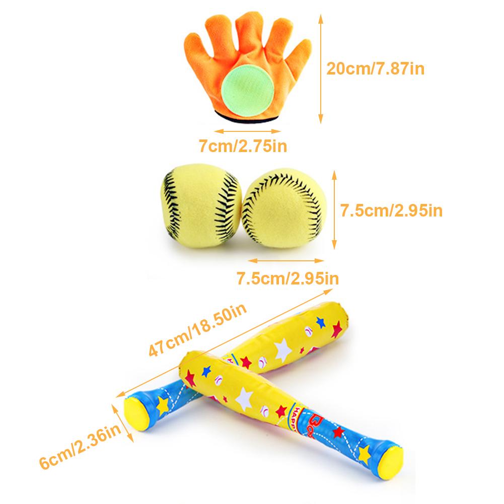 4Pcs/Set Children's Baseball Toy Set Bat Ball Glove Light Weight Parent-Child Toy Set For Outdoor Home Use