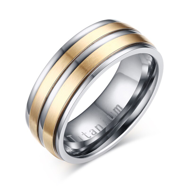 Vnox de Carbure de Titane Hommes Anneau De Mariage Anneaux 8mm USA Taille Gravé "Titanium": 9 / TR012GS