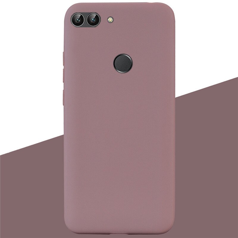 For Huawei P Smart Case TPU Soft Silicone Candy color Back Cover Phone Case For Huawei P Smart FIG-LX1 PSmart Case Fundas: 17 Coffee